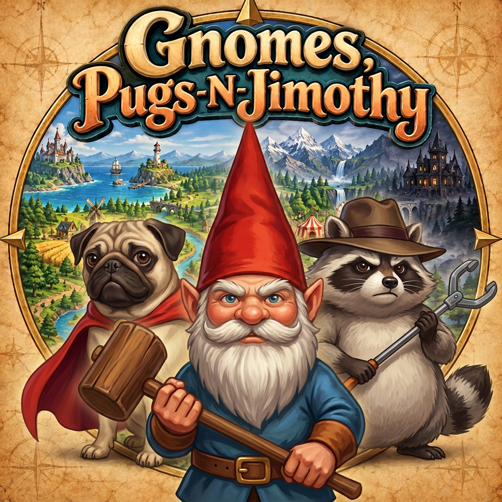 Gnomes, Pugs-N-Jimothy